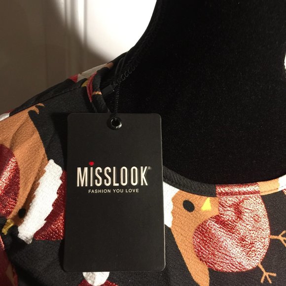 Misslook Ladies Tunic Top Size XL Holiday Christmas Chicks - Picture 3 of 11